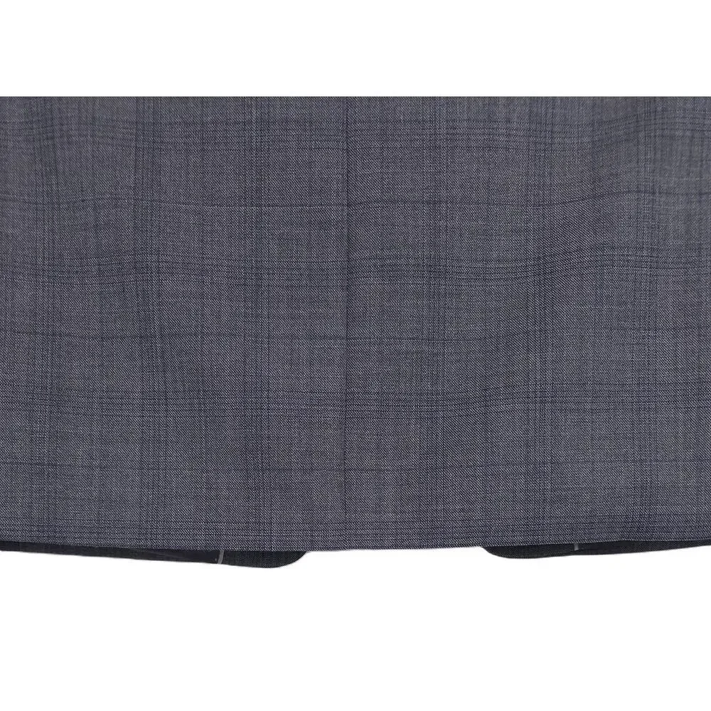 Michael Kors Mens Classic Fit 2 Piece Suit 36R 31x32 Grey Blue Plaid Wool NWT